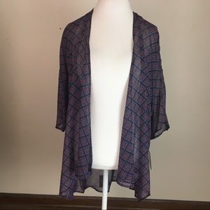 Lularoe Lindsay Kimono S - NWT Purplish Navy